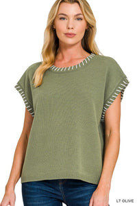 Sleeveless Knit Sweater Vest