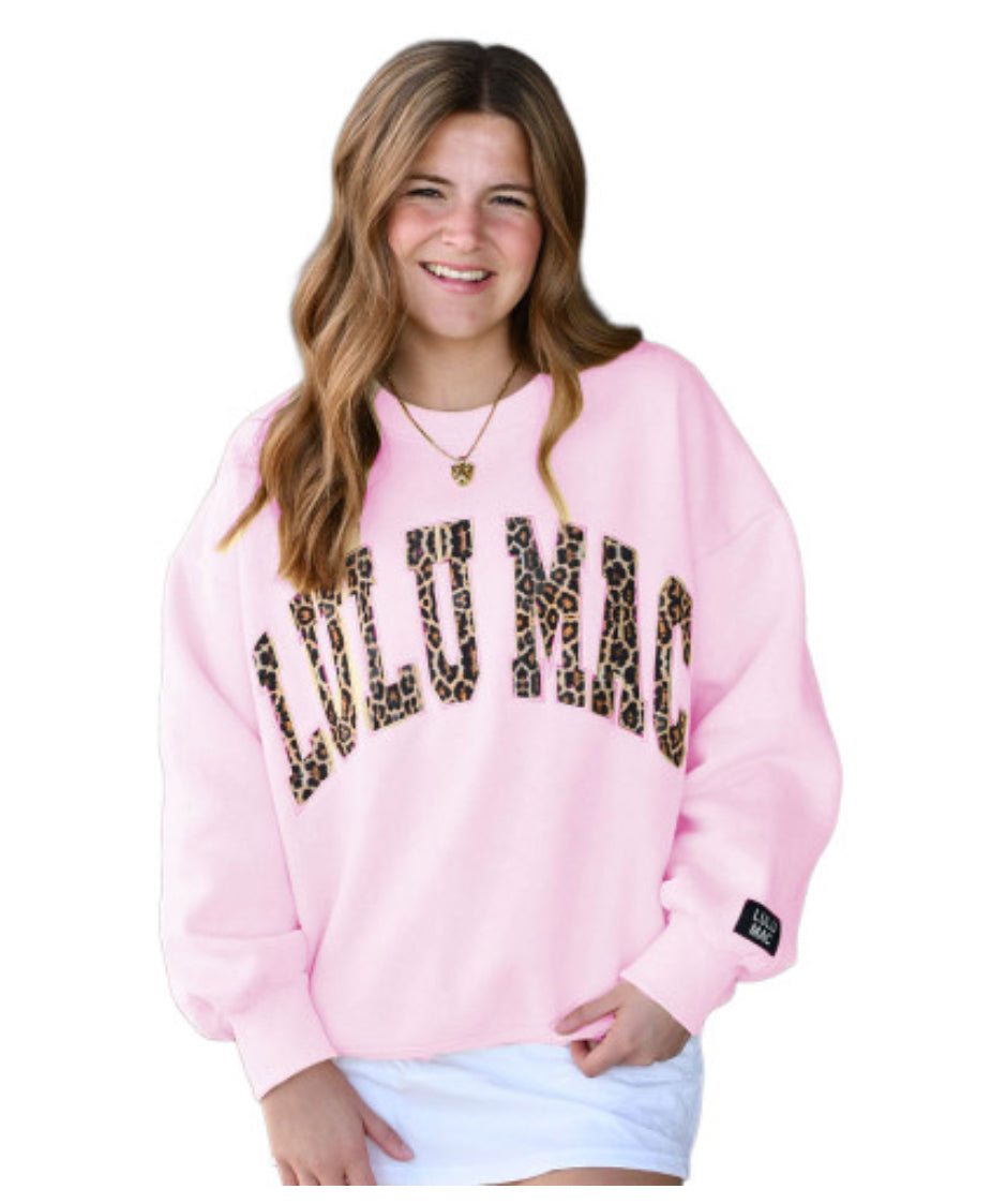 Pink Lulu Mac Leopard Sweatshirt