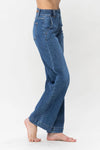 High Waist Double Button Wide Leg Jeans 82558