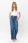 High Waist Double Button Wide Leg Jeans 82558