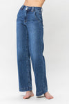 High Waist Double Button Wide Leg Jeans 82558
