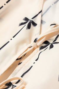 Sleeveless Bow Front Tie Top Black/White