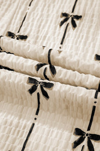 Short Sleeve Bow Top Black/White
