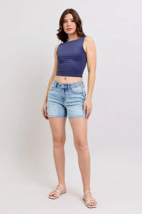 Mid Rise Vintage Wash Dad Shorts 15295
