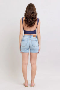 Mid Rise Vintage Wash Dad Shorts 15295