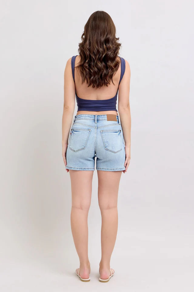 Mid Rise Vintage Wash Dad Shorts 15295