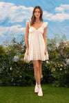 V-Neck Tiered Babydoll Mini Dress