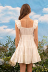 V-Neck Tiered Babydoll Mini Dress