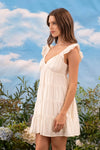 V-Neck Tiered Babydoll Mini Dress