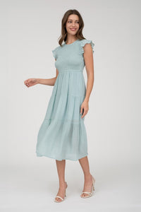 Smocked Tiered Midi Dress