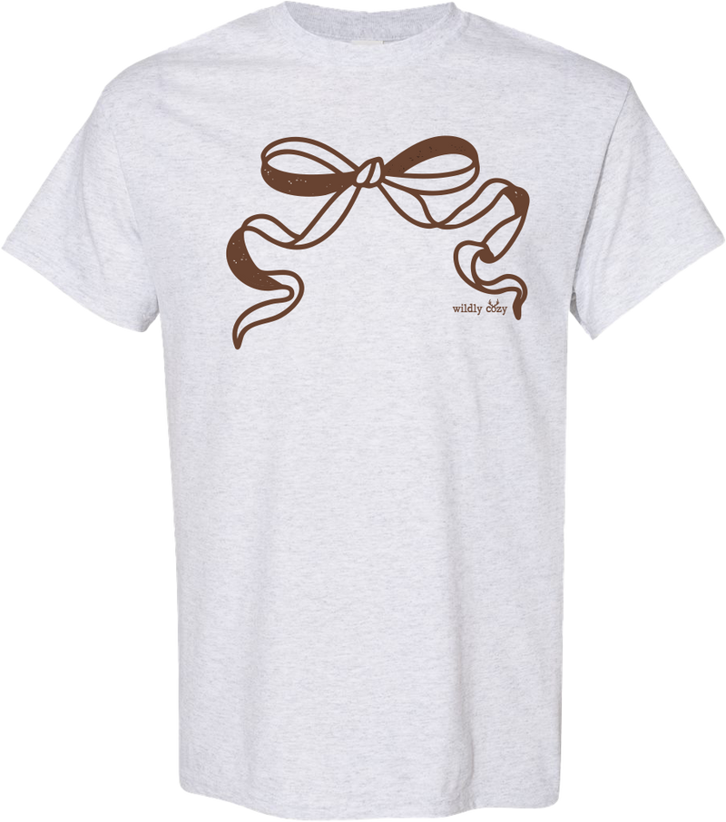 Ribbon Bow Tee Ash Grey