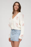 Cream Bow Cropped Cardigan