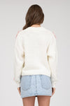 Cream Bow Cropped Cardigan
