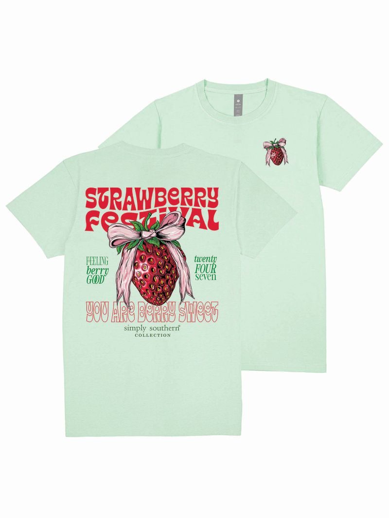 SS-STRAWBERRY-MINT TEE