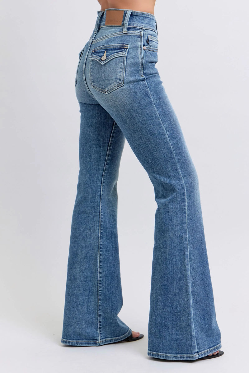 High Waist Flare Jeans w/ Tint 82630