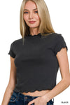 Cropped Lettuce Hem Top