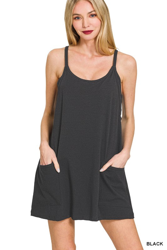 Lined Romper Dress