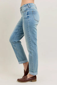 V-Front Cool Denim Cuff Boyfriend Jeans 88938