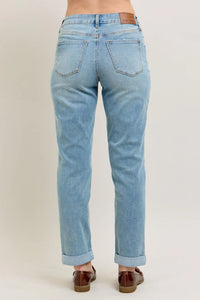 V-Front Cool Denim Cuff Boyfriend Jeans 88938