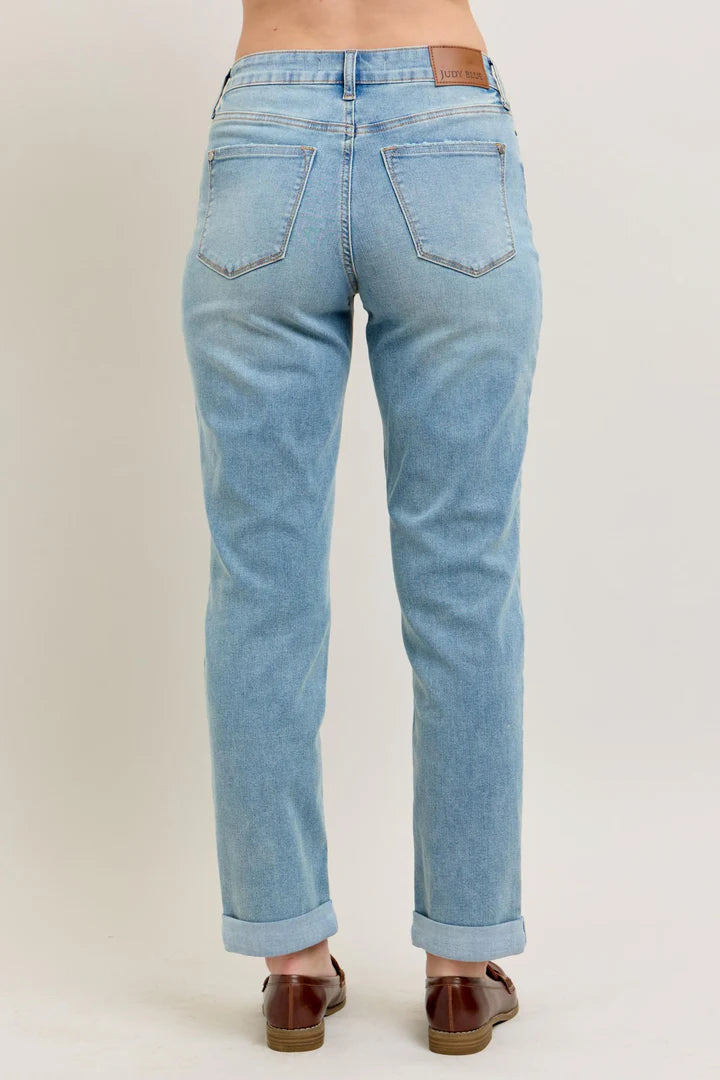 V-Front Cool Denim Cuff Boyfriend Jeans 88938