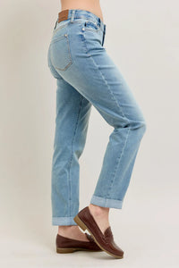 V-Front Cool Denim Cuff Boyfriend Jeans 88938