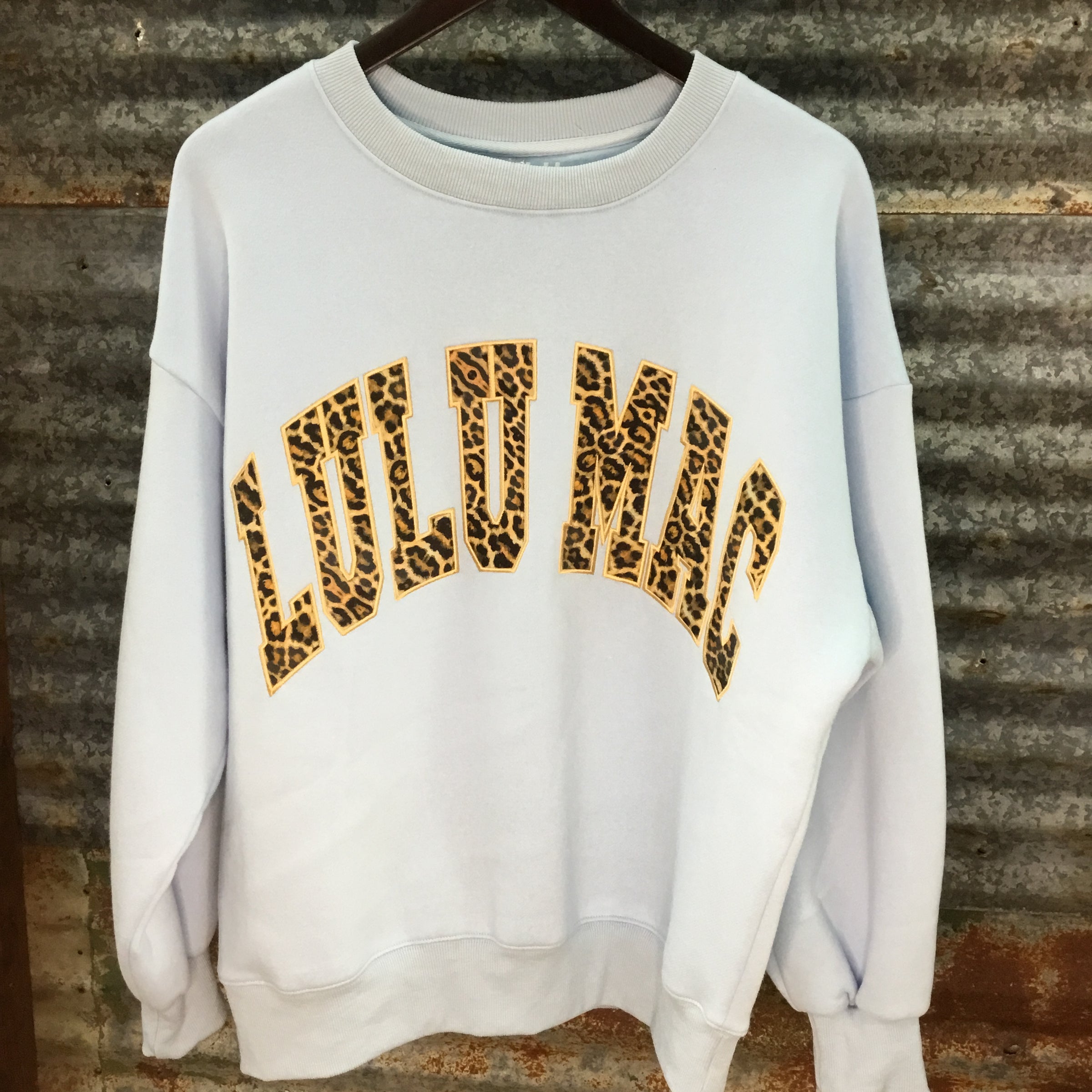Light Blue Lulu Mac Leopard Sweatshirt