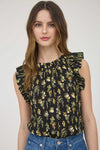 Floral Ruffle Detail Sleeveless Top