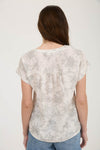Toile Print Yoke Detail Short Sleeve Top