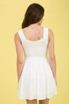 Clipdot Bow Detail Sleeveless Smocked Mini Dress