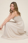 Knit Mixed Media Sleeveless Midi Dress
