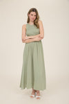 Knit Mixed Media Sleeveless Midi Dress