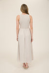 Knit Mixed Media Sleeveless Midi Dress