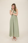 Knit Mixed Media Sleeveless Midi Dress