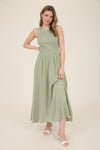 Knit Mixed Media Sleeveless Midi Dress