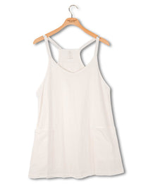 Lined Romper W/ Pockets - Pearl
