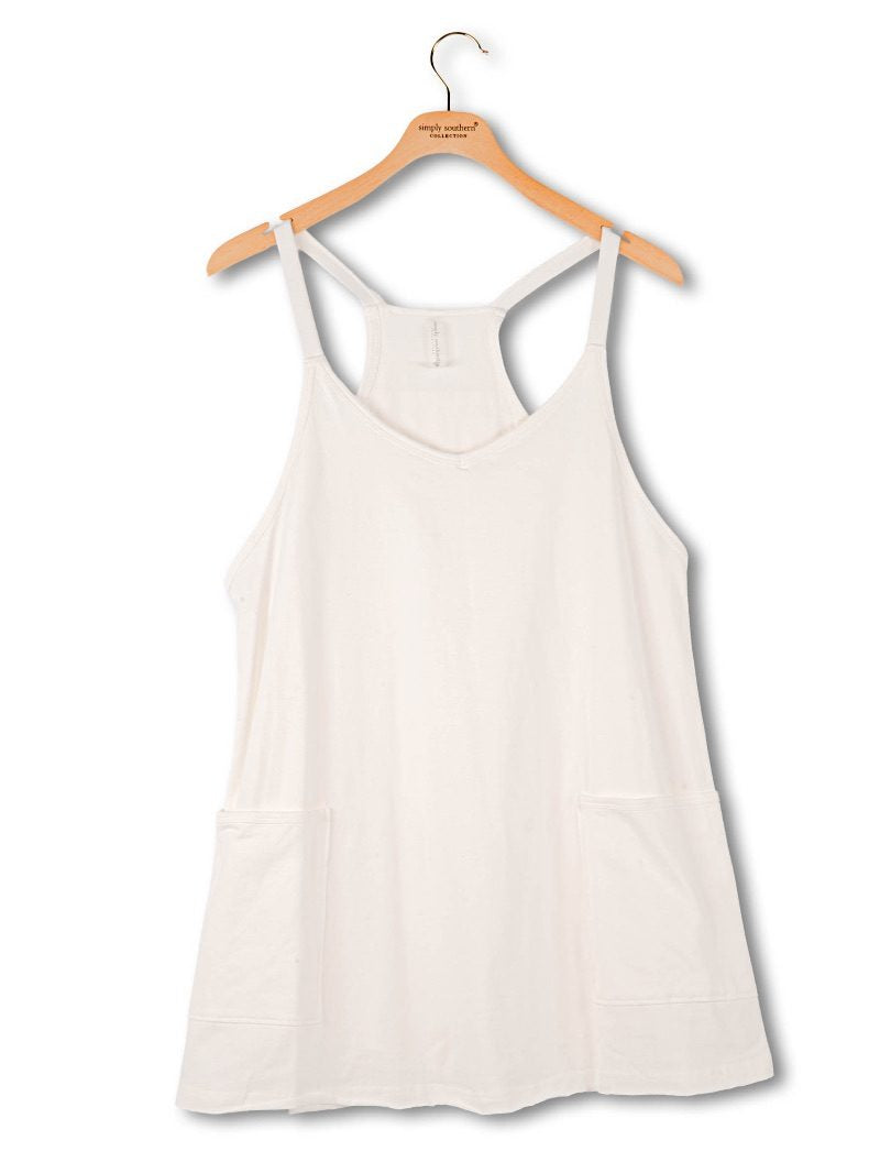 Lined Romper W/ Pockets - Pearl