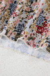 Boho Floral Button Neck Ruffle Short Sleeve Blouse