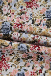 Boho Floral Button Neck Ruffle Short Sleeve Blouse