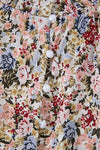 Boho Floral Button Neck Ruffle Short Sleeve Blouse