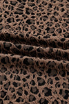 Ribbed Trim Leopard Print Long Sleeve Top Brown