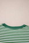Stripe Thermal Knit Drop Shoulder Casual Top