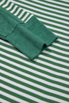 Stripe Thermal Knit Drop Shoulder Casual Top