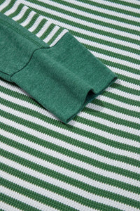 Stripe Thermal Knit Drop Shoulder Casual Top