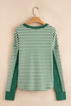 Stripe Thermal Knit Drop Shoulder Casual Top
