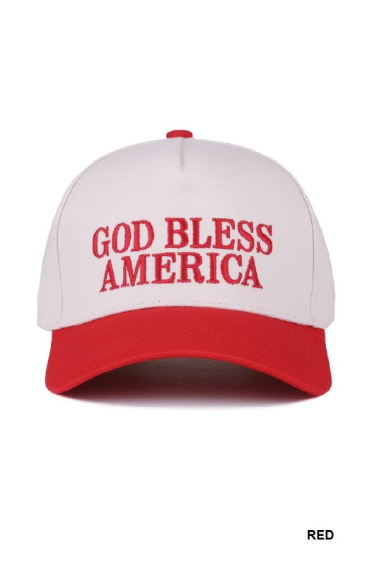 God Bless America Adjustable Hat Red