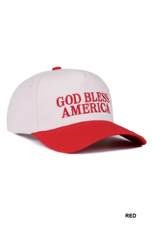 God Bless America Adjustable Hat Red