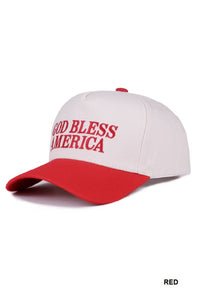 God Bless America Adjustable Hat Red