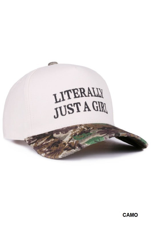 Literally Just A Girl Adjustable Hat Camo