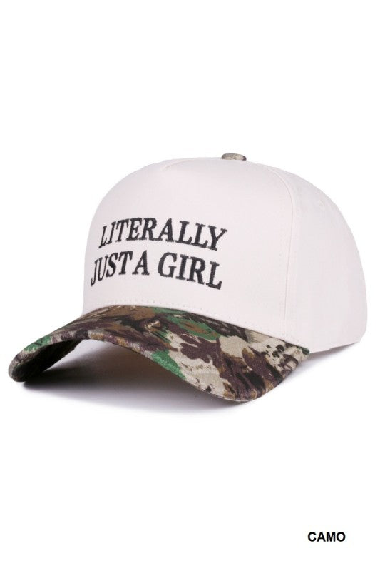 Literally Just A Girl Adjustable Hat Camo