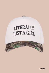 Literally Just A Girl Adjustable Hat Camo